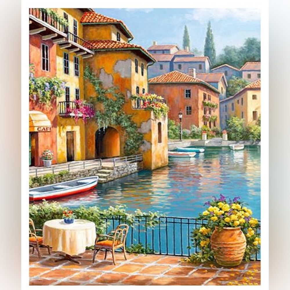 Coffee Table by the Lake Paint by Numbers Kit